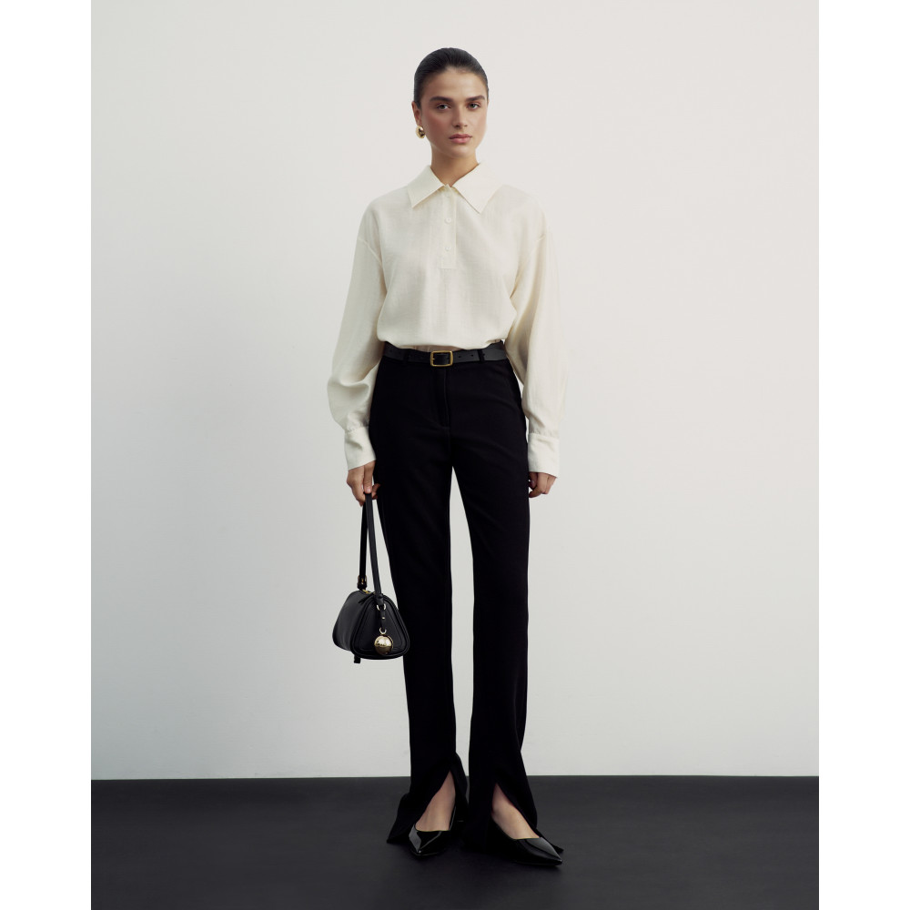 Блуза поло перламутрово-бежевая New