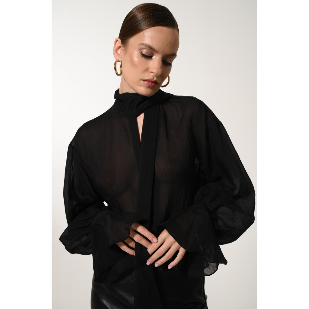 Блуза оверсайз черная New