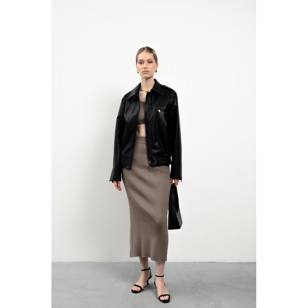 Куртка эко-кожа (Чёрная)