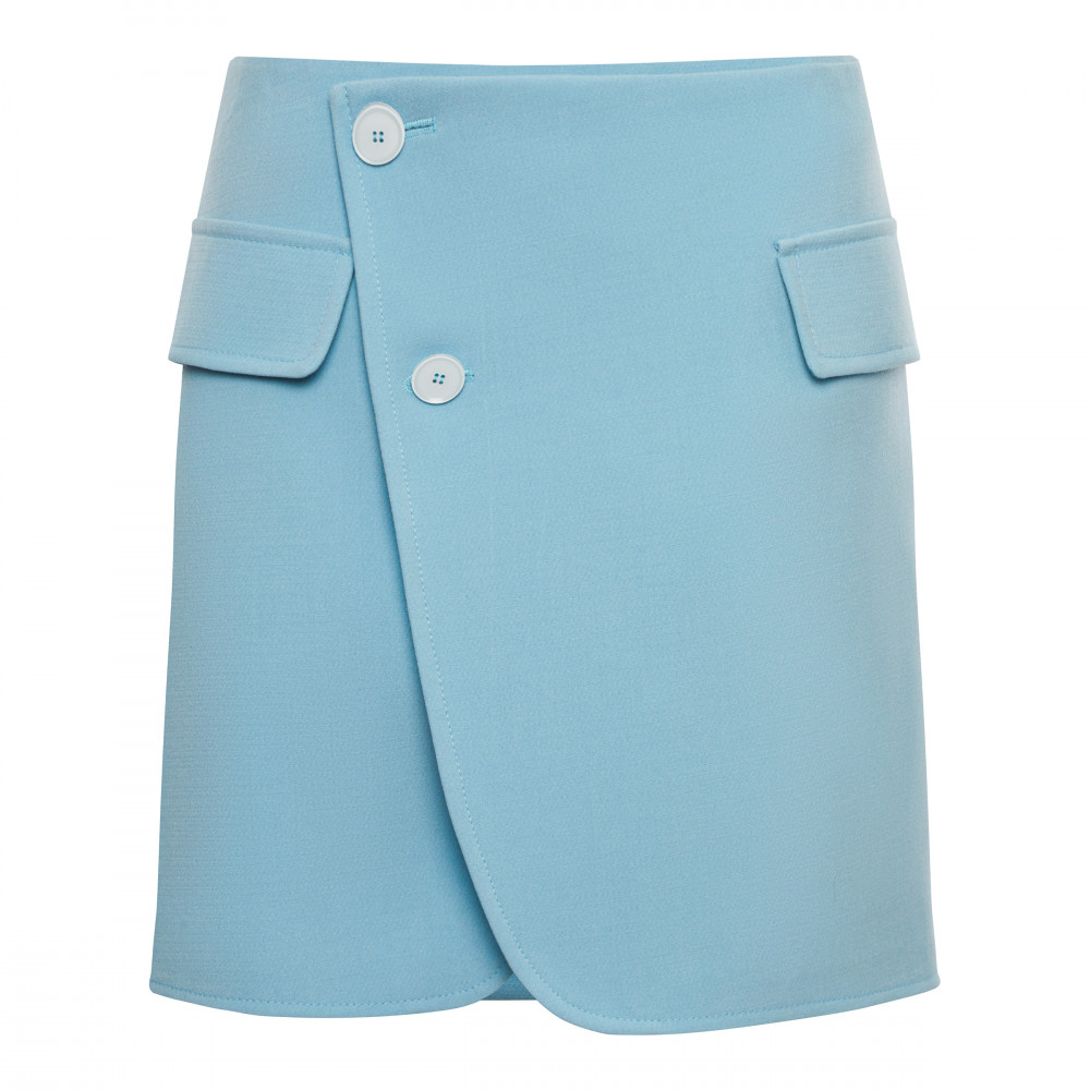 Юбка с запахом голубая 