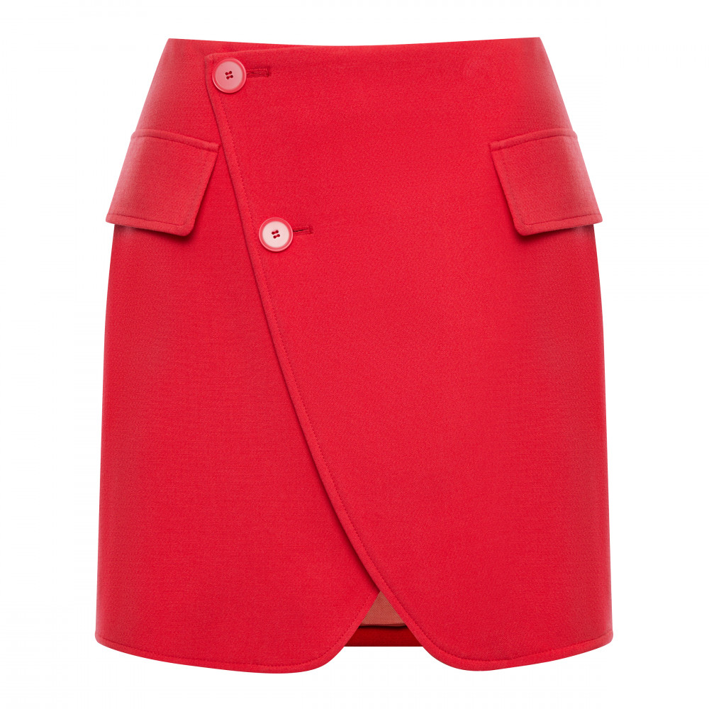 Юбка с запахом розовая