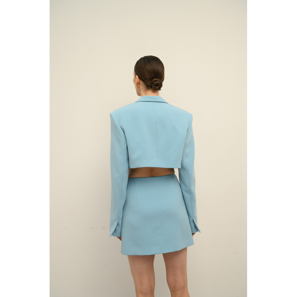 Юбка с запахом голубая 