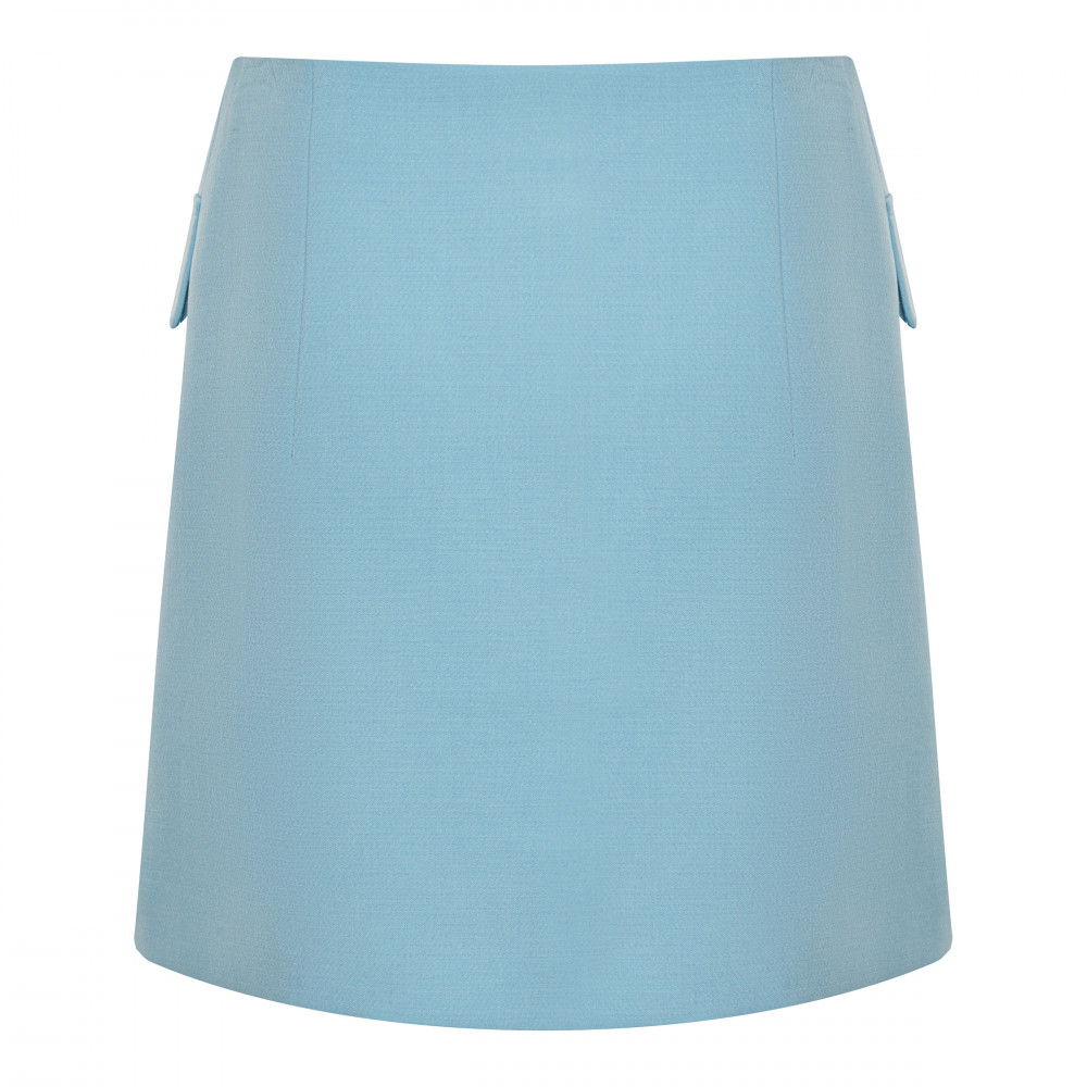 Юбка с запахом голубая 