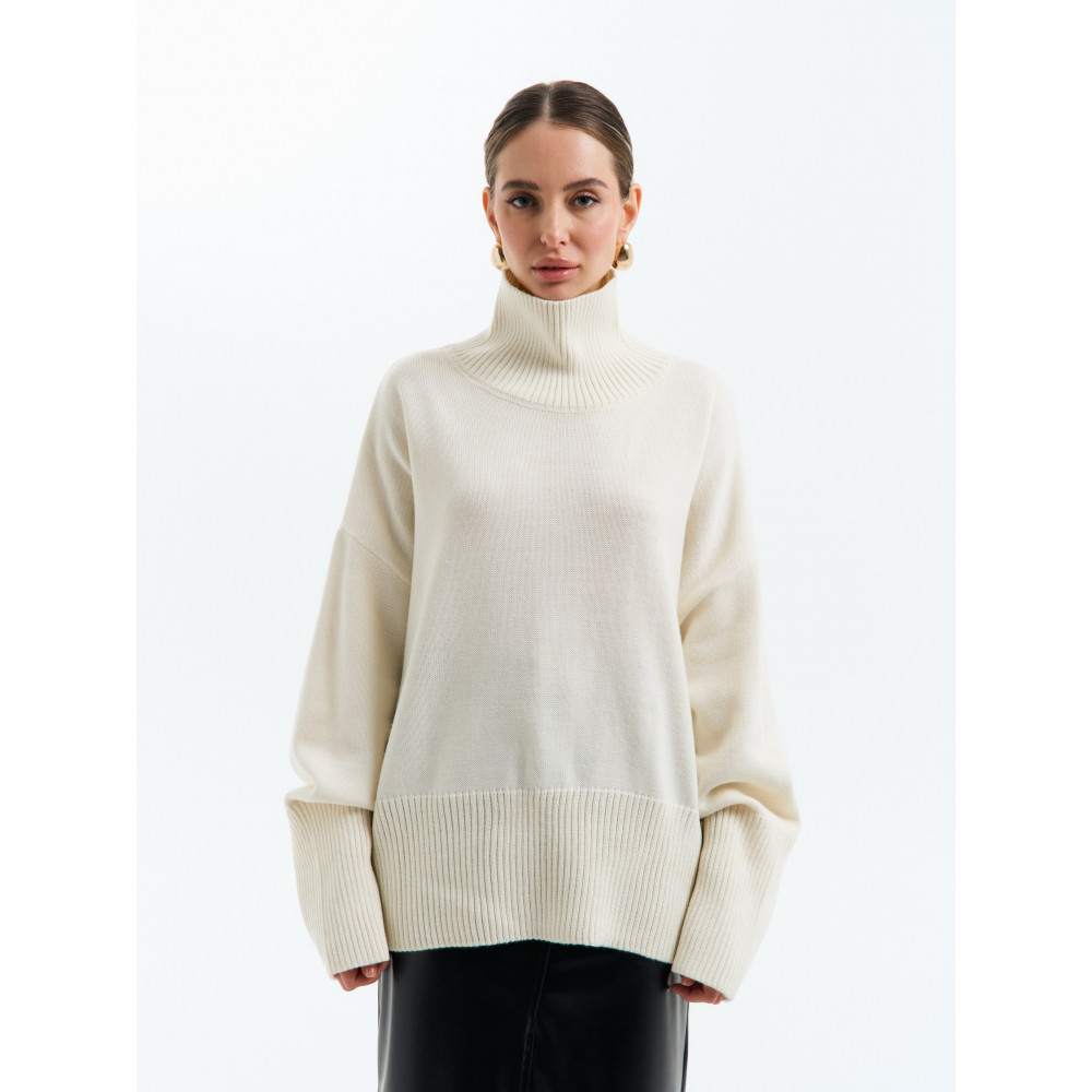 Джемпер оверсайз меринос молочный