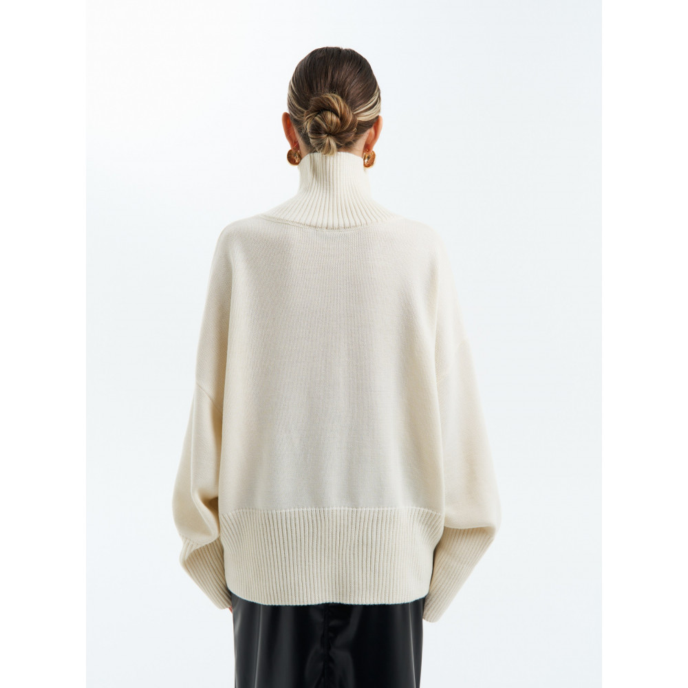 Джемпер оверсайз меринос молочный