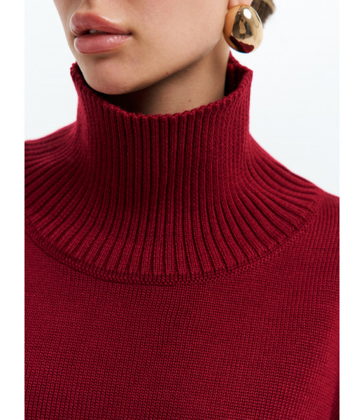 Джемпер оверсайз меринос бургундий