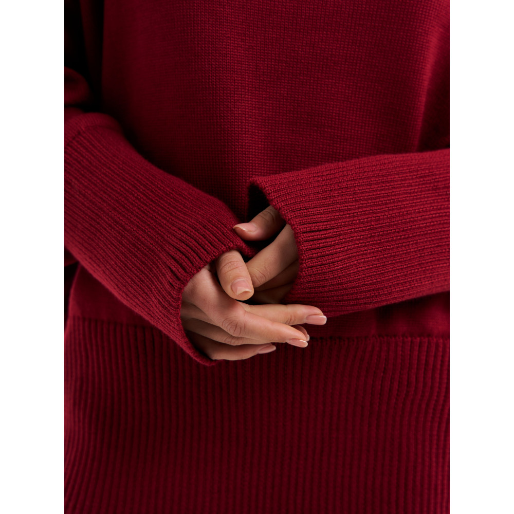 Джемпер оверсайз меринос бургундий