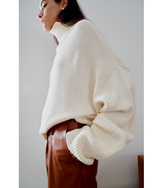 Джемпер оверсайз меринос молочный