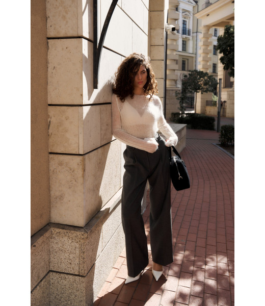 Брюки серые полушерстяные 